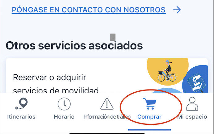 Captura de Pantalla de la aplicación IDF mobilités para comprar el Pase Navigo Online